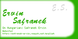 ervin safranek business card